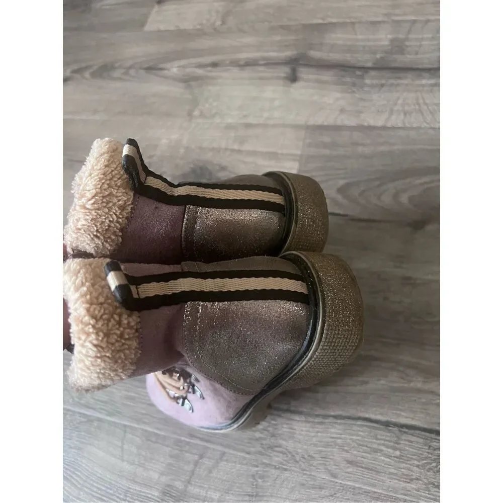 Steve Madden Kids' Combat Boot with Faux Fur Collar size 3 big girl